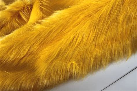 150*100cm quality gold yellow 9cm pile faux fur,fleece fabric,cloth ...