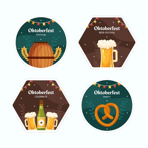 Oktoberfest Beer Festival Label Template Cartoon Background Vector ...