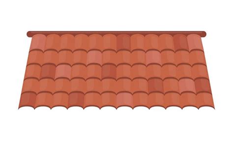 Brown tile roof isolated on white background. Roof for the design of ...