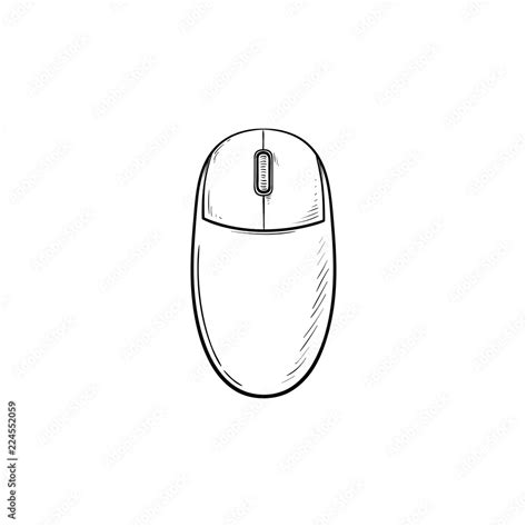 Vecteur Stock Computer mouse hand drawn outline doodle icon. Computer ...