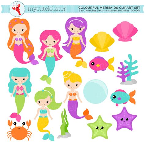 Free Cute Mermaid Cliparts, Download Free Cute Mermaid Cliparts png ...