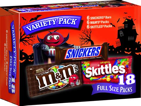 Mars M&M's, Snickers, Skittles Halloween Full Size Variety Candy Pack ...