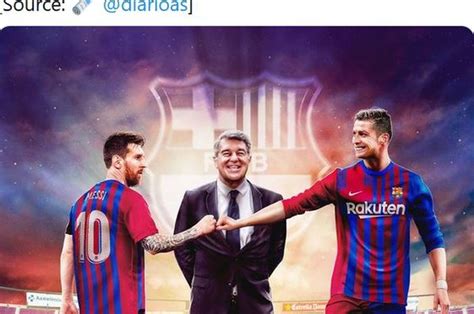 Joan Laporta di Ambang Sejarah, Satukan Lionel Messi dan Cristiano ...