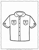 Clothes Coloring Page  A Boy Short Sleeve Shirt Planerium sketch template