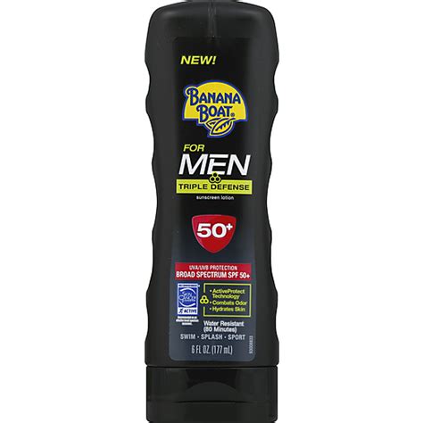 Banana Boat® Triple Defense Sunscreen Lotion for Men SPF 50+ 6 fl. oz. Bottle | Stuffing | Foodtown