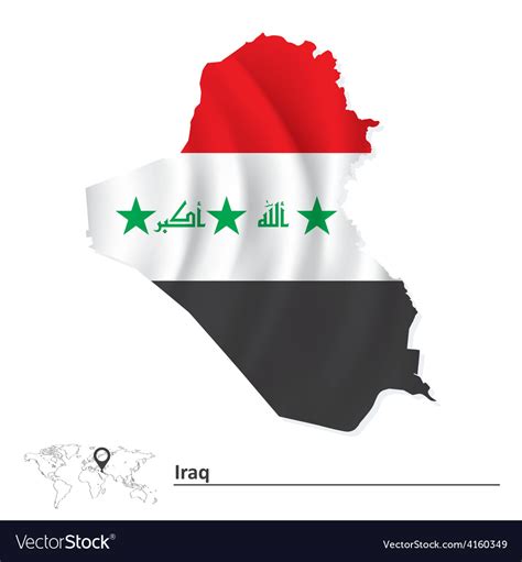 Map iraq with flag Royalty Free Vector Image - VectorStock