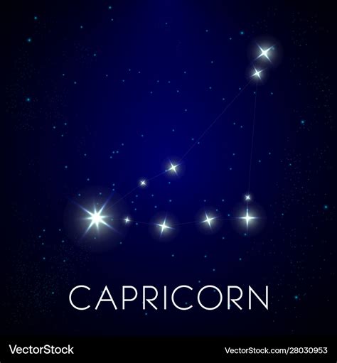 Constellation capricorn zodiac sign in night Vector Image