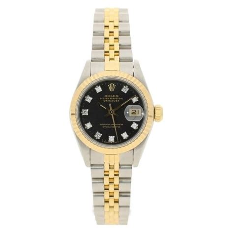 Rolex Datejust 69173 - Lady's Second Hand Watch - Black Dial - 1990