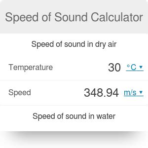 Speed of Sound Calculator