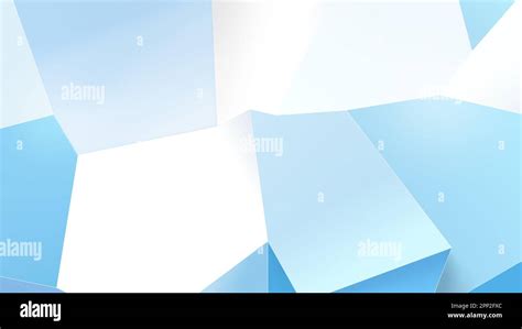 White, light blue & blue abstract geometric background with 3d effect ...