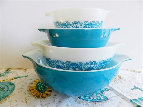 Pyrex blue horizon (Art Deco) bowl set | Pyrex bowls, Pyrex vintage, Deco bowl