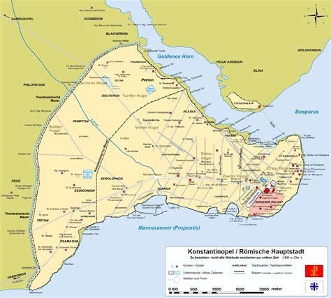 Stadtplan zu Konstantinopel – 531 n. Chr. – | The Eastern Roman Empire