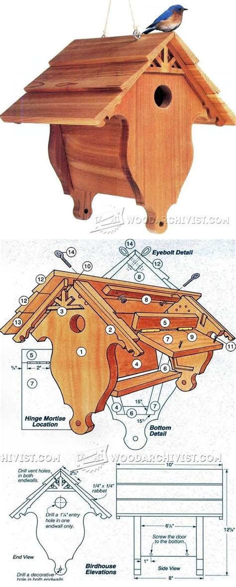 Birdhouse Plans - Outdoor Plans and Projects | WoodArchivist.com | Bird house plans free, Bird ...