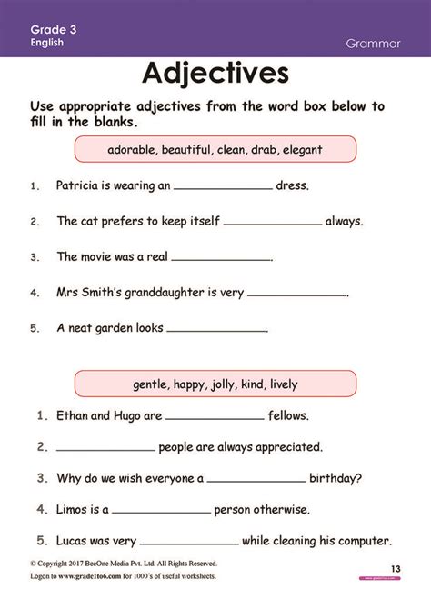 3rd Grade Grammar Worksheets | Images and Photos finder