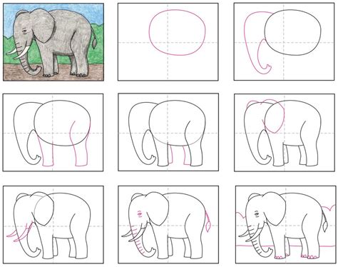 Drawing Of Elephant Step By Step – Warehouse of Ideas