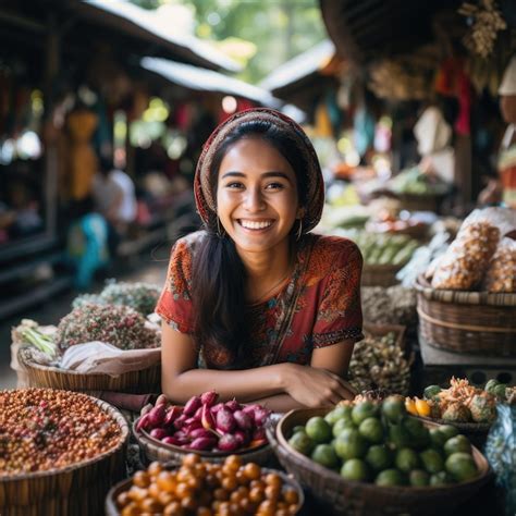 Premium AI Image | A vibrant traditional market in Indonesia