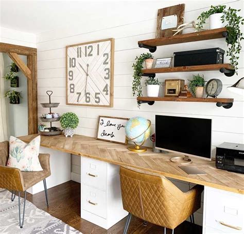 21 Farmhouse Home Office ideas to boost your productivity ...