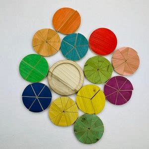 Fraction Kit, Fraction, Math Kit, Homeschool Math, Math Materials, Wooden Fraction Set ...