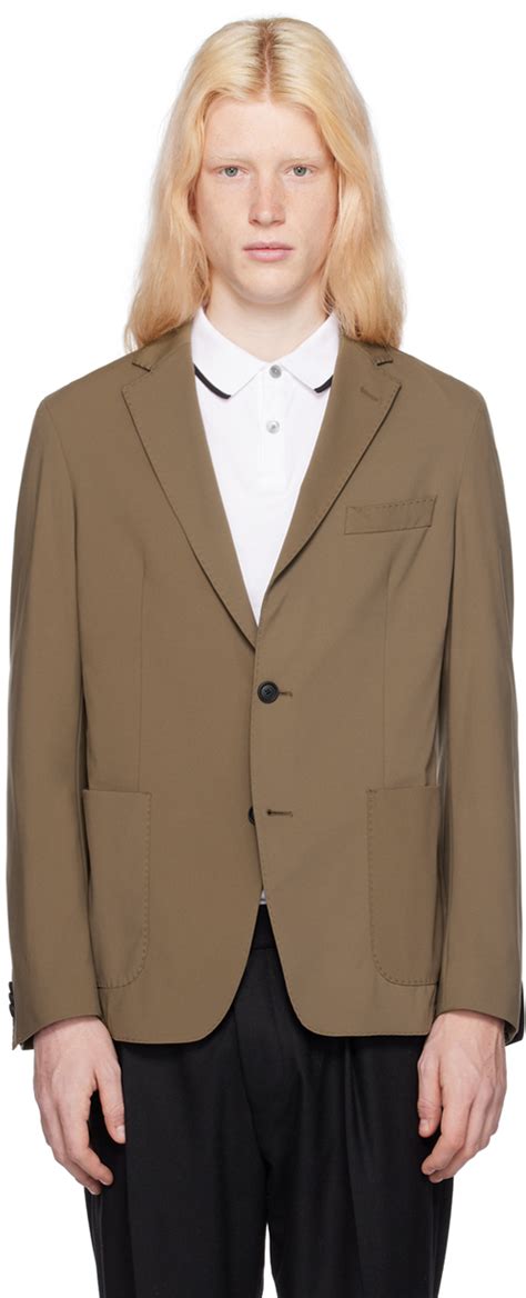 BOSS Taupe Notched Lapel Blazer BOSS