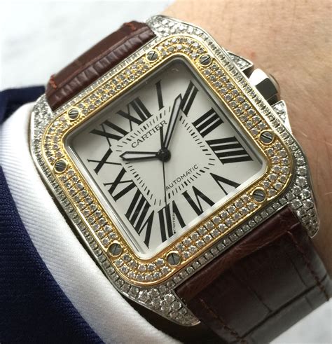 STUNNING Cartier Santos 100 XL Diamonds Iced Out | Vintage Portfolio