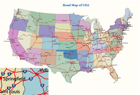 Printable United States Map With Highways - Printable US Maps