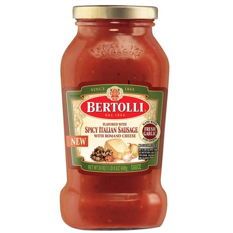 Bertolli Spicy Italian Sausage with Romano Cheese Sauce, 24 oz - Walmart.com