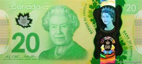 Banknote 20 Dollars Queen Elizabeth II 2015 Canada Value Updated | Foronum