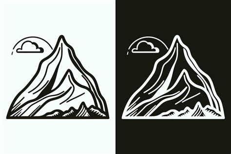 Mountain vector, Mountain silhouette, assorted mountain tree vector, Hand drawn mountain vector ...