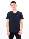 Buy Hueman Men Black & White Cotton V-Neck Tee Shirt Style:-23009852103 ...