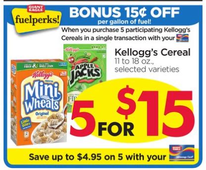 Giant Eagle: Earn Fuel Perks with Kellogg's Cereal - Deal Seeking Mom