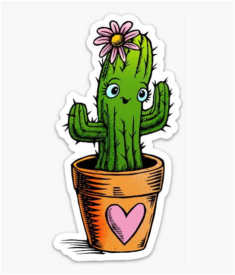 Image Of Cute Cactus Sticker - Transparent Cute Cactus Stickers , Free ...