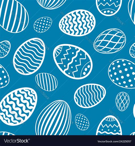 Easter egg seamless pattern blue color holiday Vector Image