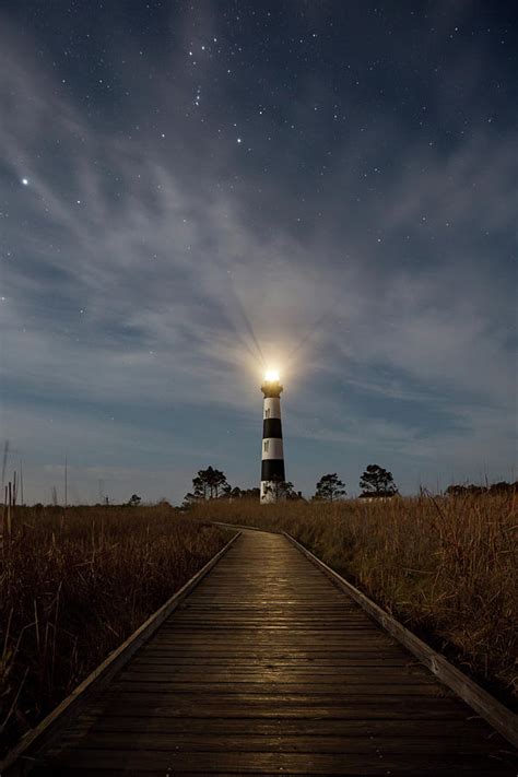 A Night at Bodie Island Lighthouse Photograph by Jim Neal