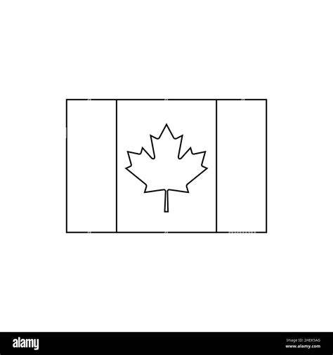 Black outline flag of Canada. Thin line vector icon Stock Vector Image ...