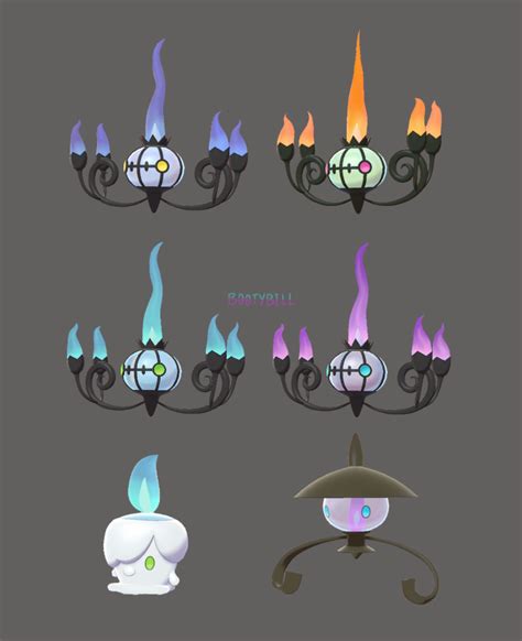 [OC] I was curious to see how Chandelure might look with shiny Litwick & Lampent's palettes : r ...