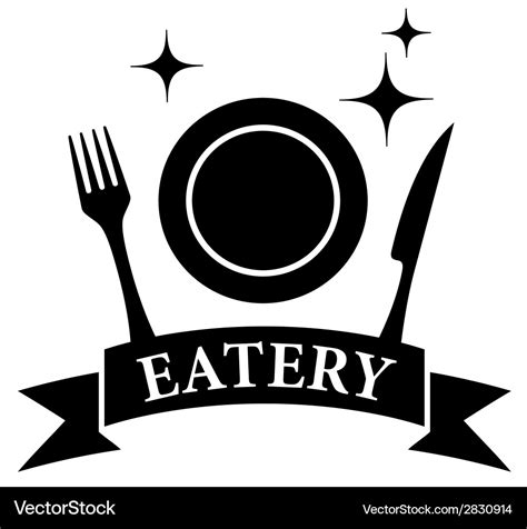 Kitchen ware on black eatery symbol Royalty Free Vector