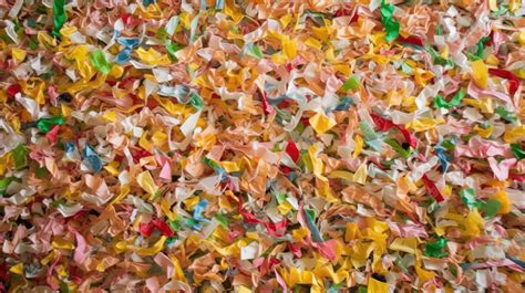 Premium AI Image | Rainbow colourful shredded paper confetti texture background