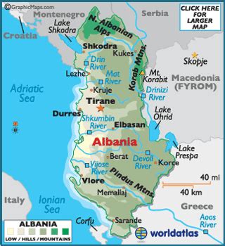 Albania Map / Geography of Albania / Map of Albania - Worldatlas.com