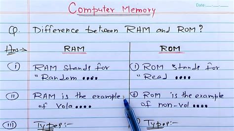 Difference Between Ram And Rom - Difference between RAM and ROM ...