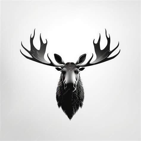 Premium AI Image | Minimal Moose Logo In Black And White Silhouette