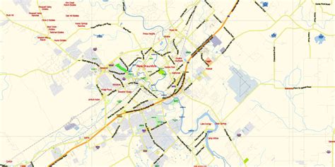 New Braunfels Texas US Map Vector Exact City Plan Low Detailed Street Map editable Adobe ...