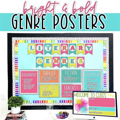 Bright and Bold Literary Genre Posters