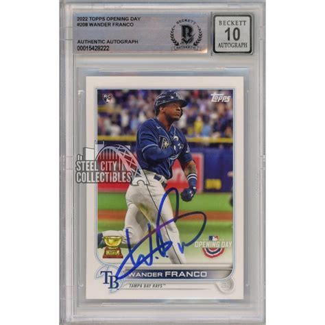 Wander Franco 2022 Topps Opening Day Autograph Rookie Card #208 BAS 10 ...