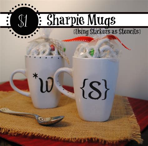 Two It Yourself: DIY Sharpie Mugs {Using Stickers as Stencils}