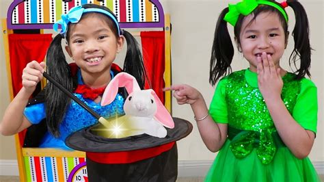 Jannie & Emma Pretend Play as Magician & Singer at Theater Kids Show ...