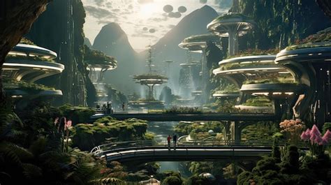 Premium AI Image | Space colonization envisions humans establishing ...