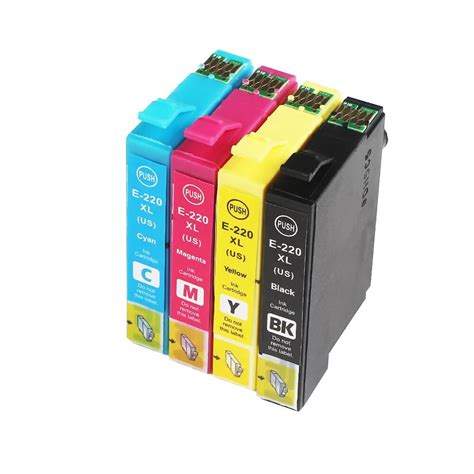 4PK, T220 T220XL Ink Cartridges for Epson 220 220XL T2201 WorkForce WF ...