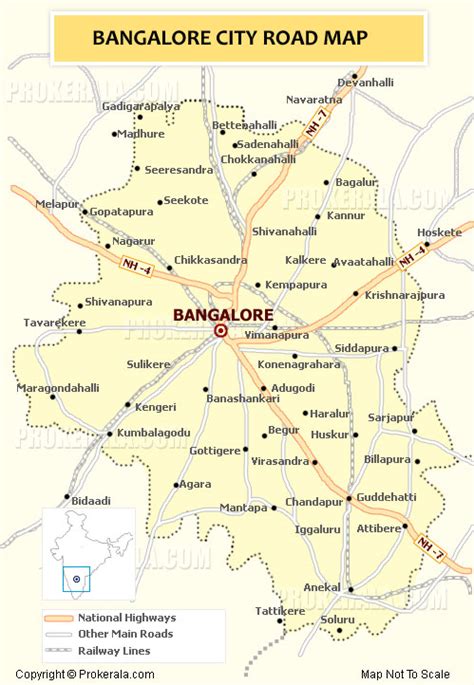 Bangalore Map | Bangalore City Map | Banaglore Urban Road Network Map