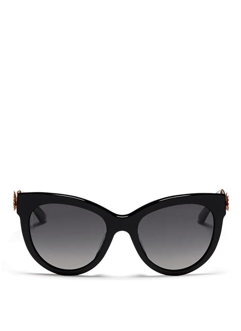 Dolce & gabbana Metal Lace Cat Eye Sunglasses in Metallic | Lyst