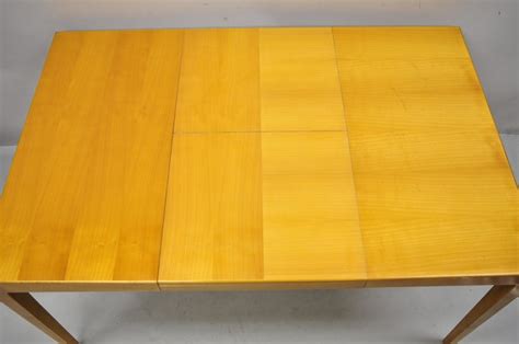 Mid Century Danish Swedish Modern Maple Wood Hidden Leaf Extension Dining Table at 1stDibs
